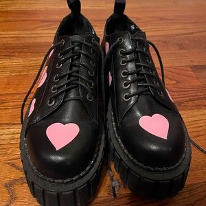 lamoda queen of hearts chunky creepers